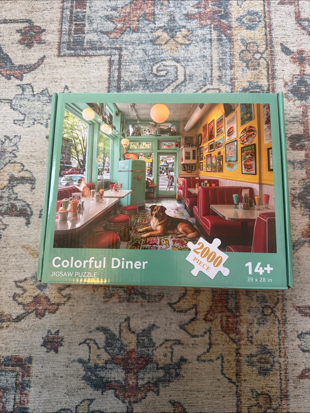 Colorful Diner 2000-Piece Jigsaw Puzzle - Teal Box